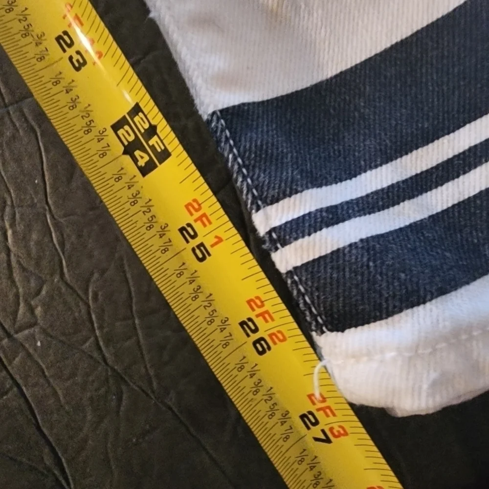 J.Crew White & Navy Striped Jeans Size 31 (spot) Inseam 27
